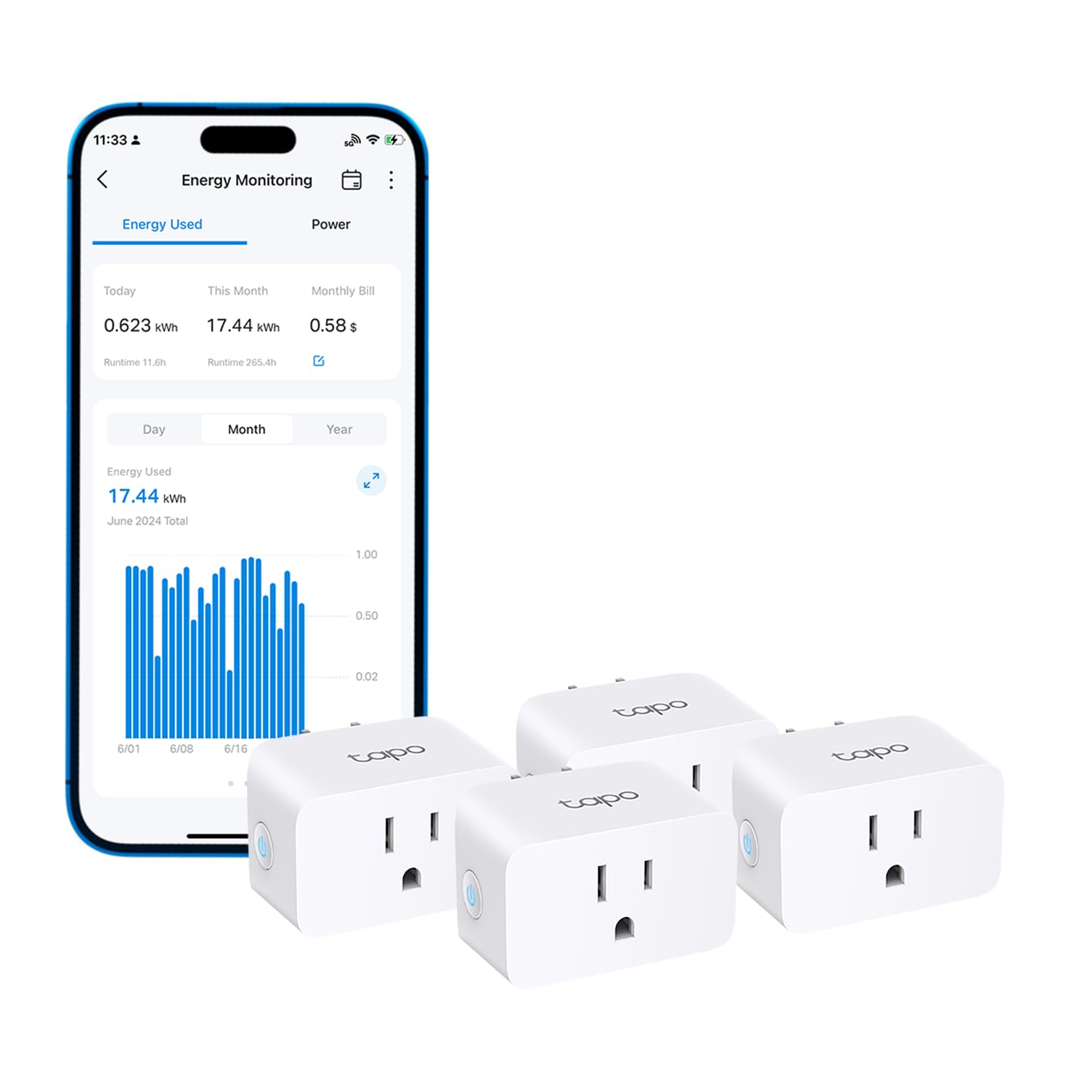 Tapo Smart Plug Wi-Fi, Energy Monitoring, P115 , 15A - Tapo Official Product View 1
