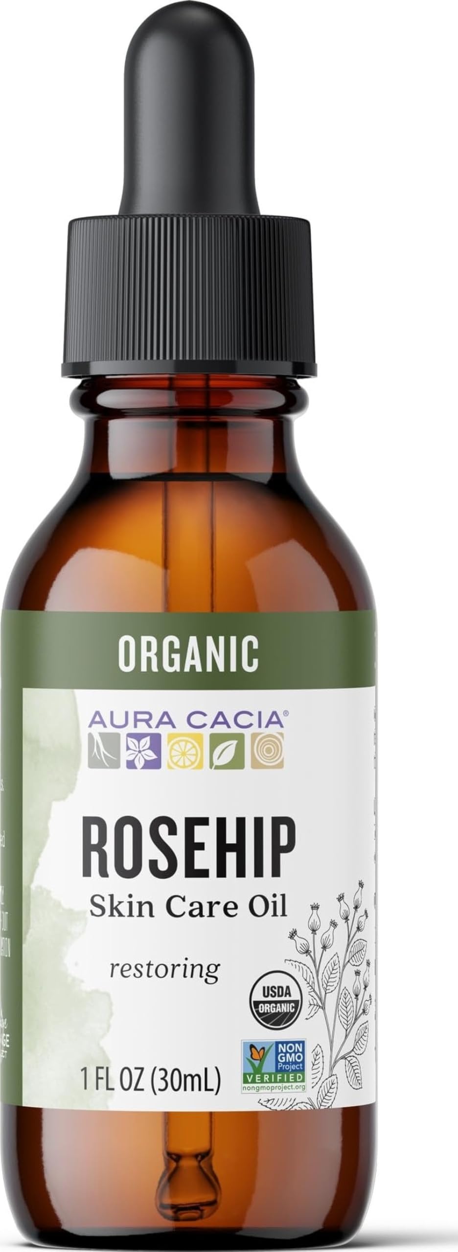 Aura Cacia Organic Rosehip Skin Care Oil - MS Tested for Purity - Aura Cacia Official Product View 2