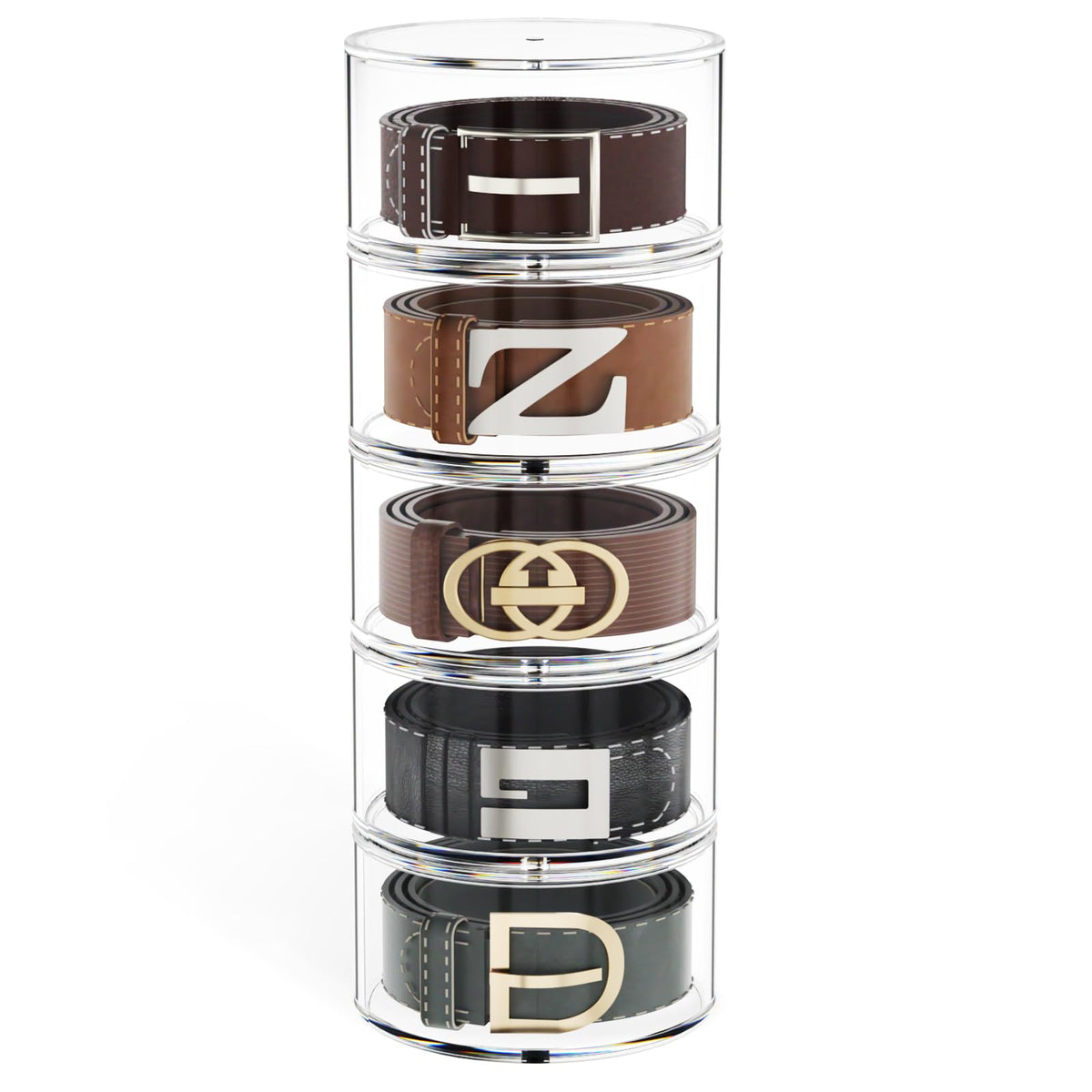 FEMELI Acrylic Belt Storage Organizers For Closet 5 Layer - FEMELI Official Imagery - 2