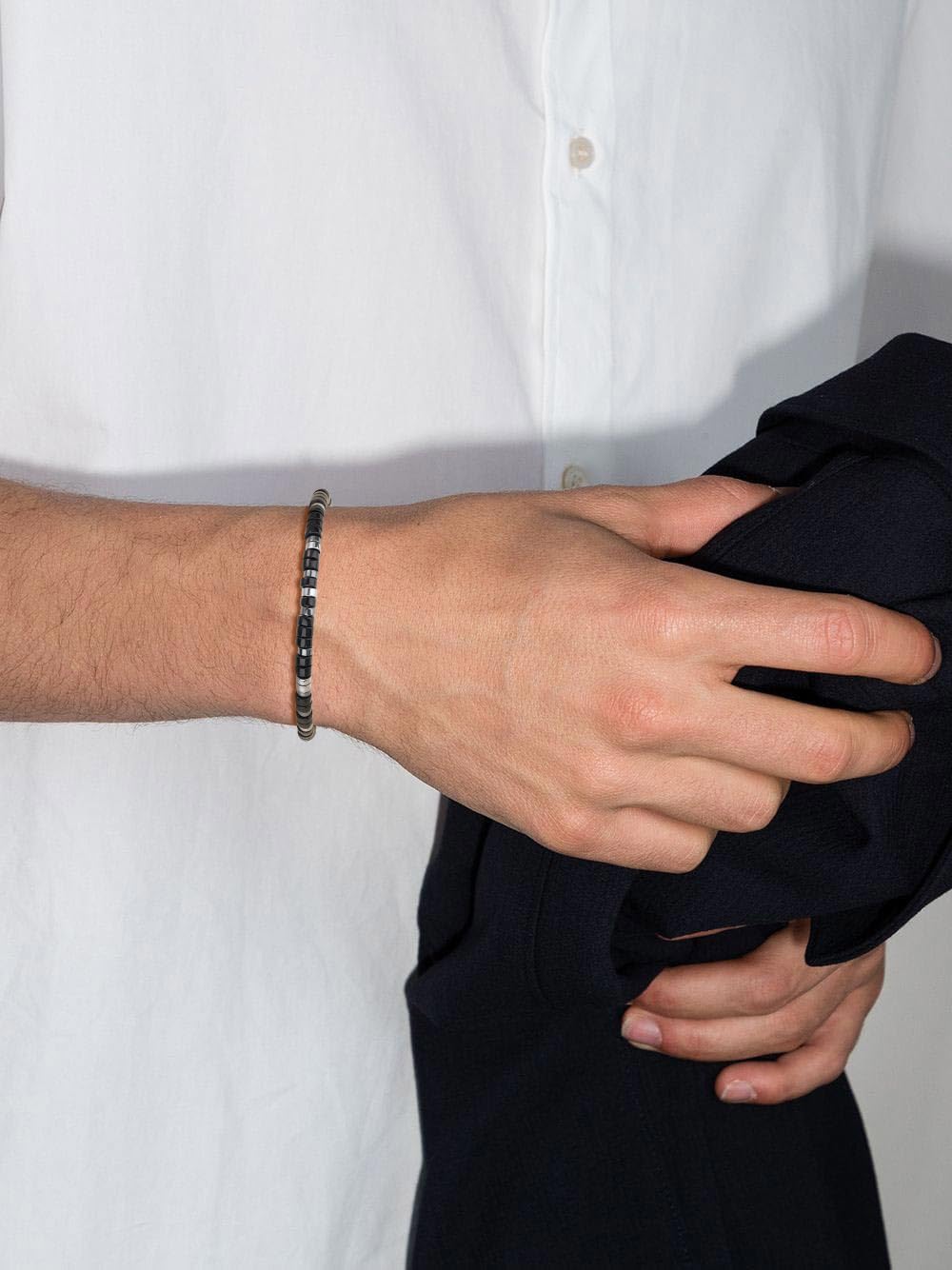 GAVU Black Stone Hematite Heishi Crystal Bracelet Beaded - GAVU Official Imagery - 3
