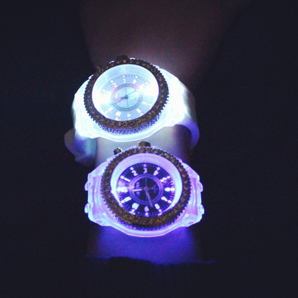 Silicone Bling Women Men Watch LED Luminous Colorful Lights - CdyBox Official Imagery - 6
