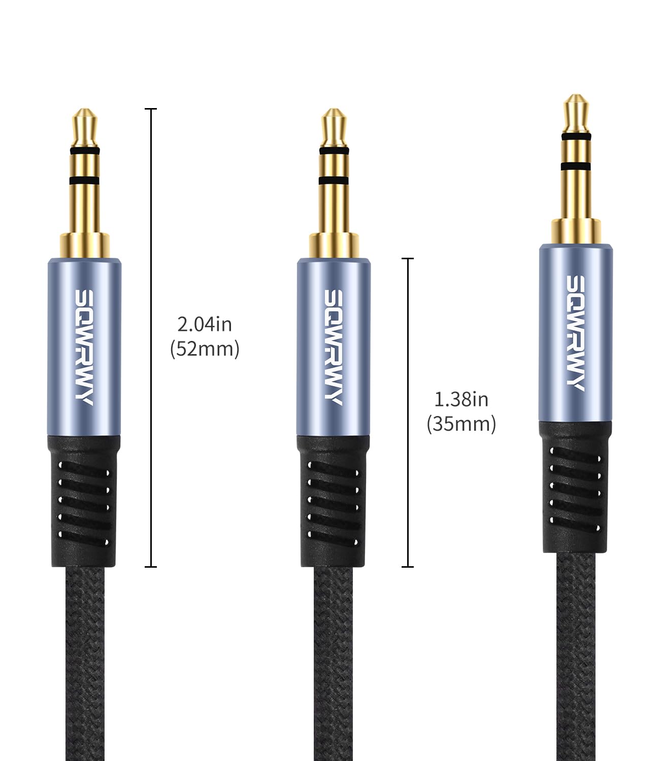 SQWRWY 3.5mm Male to Dual 3.5mm Male Stereo Audio Y-Splitter Cabl by SQWRWY - Angle View 3