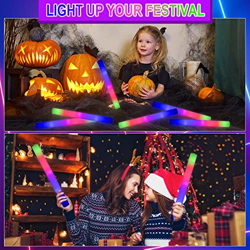 Glow Sticks Bulk, 20 Pack LED Light Up Foam Sticks 3 Modes Color - Product Imagery