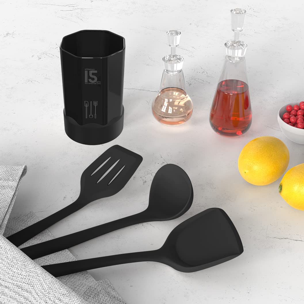 AOTHOD Silicone Cooking Utensils Set - 446°F Heat Resistant Kitch by AOTHOD - Angle View 9