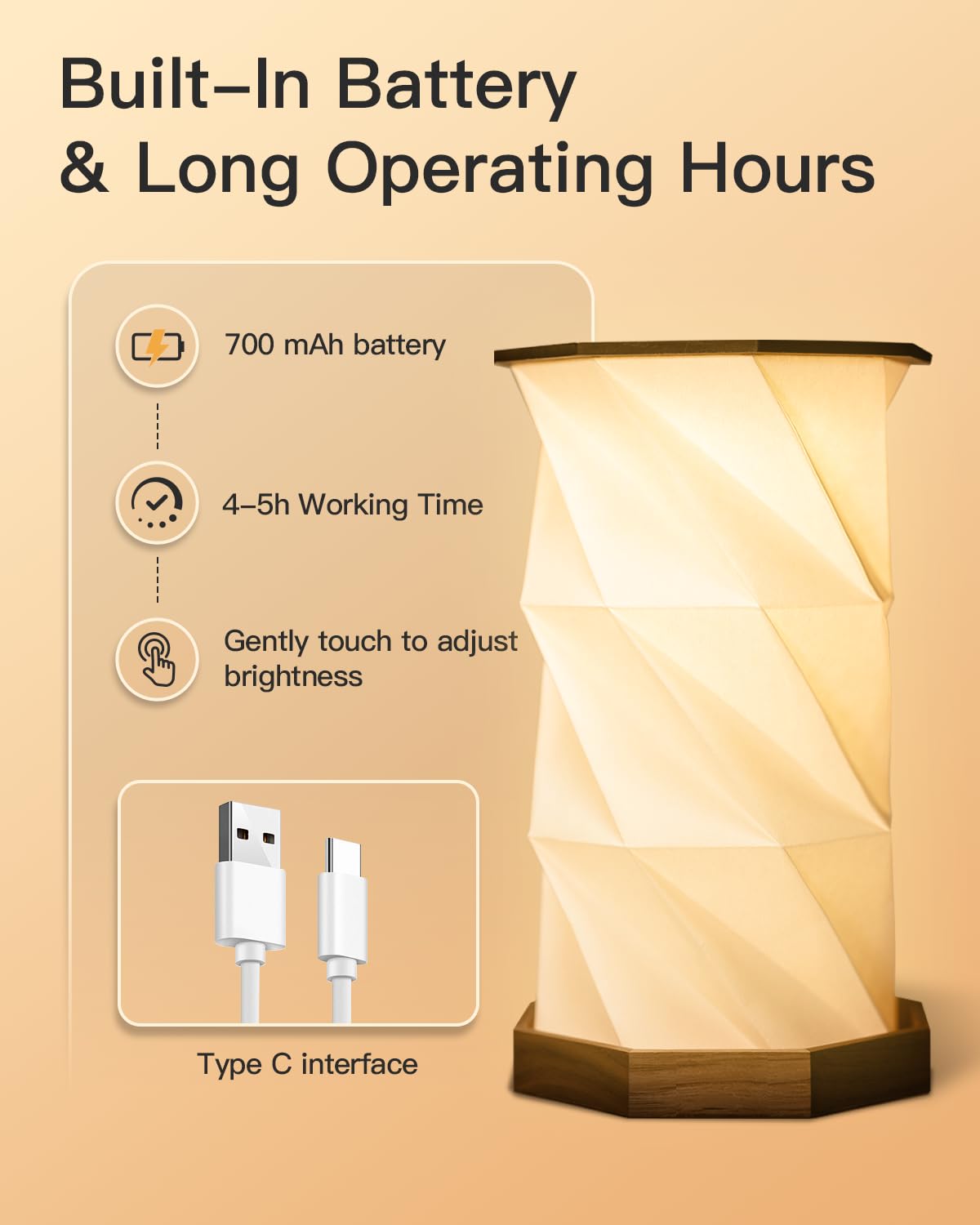 JTT Rechargeable Portable Table Lamp Small Cordless Desk - JTT Official Imagery - 4