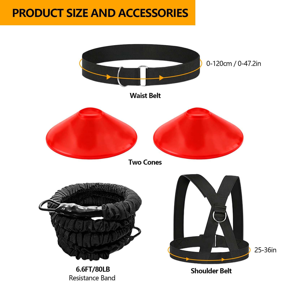 80lb Speed Training Equipment Resistance Band Exercising Set - Tuyzhrymlic Official Imagery - 3