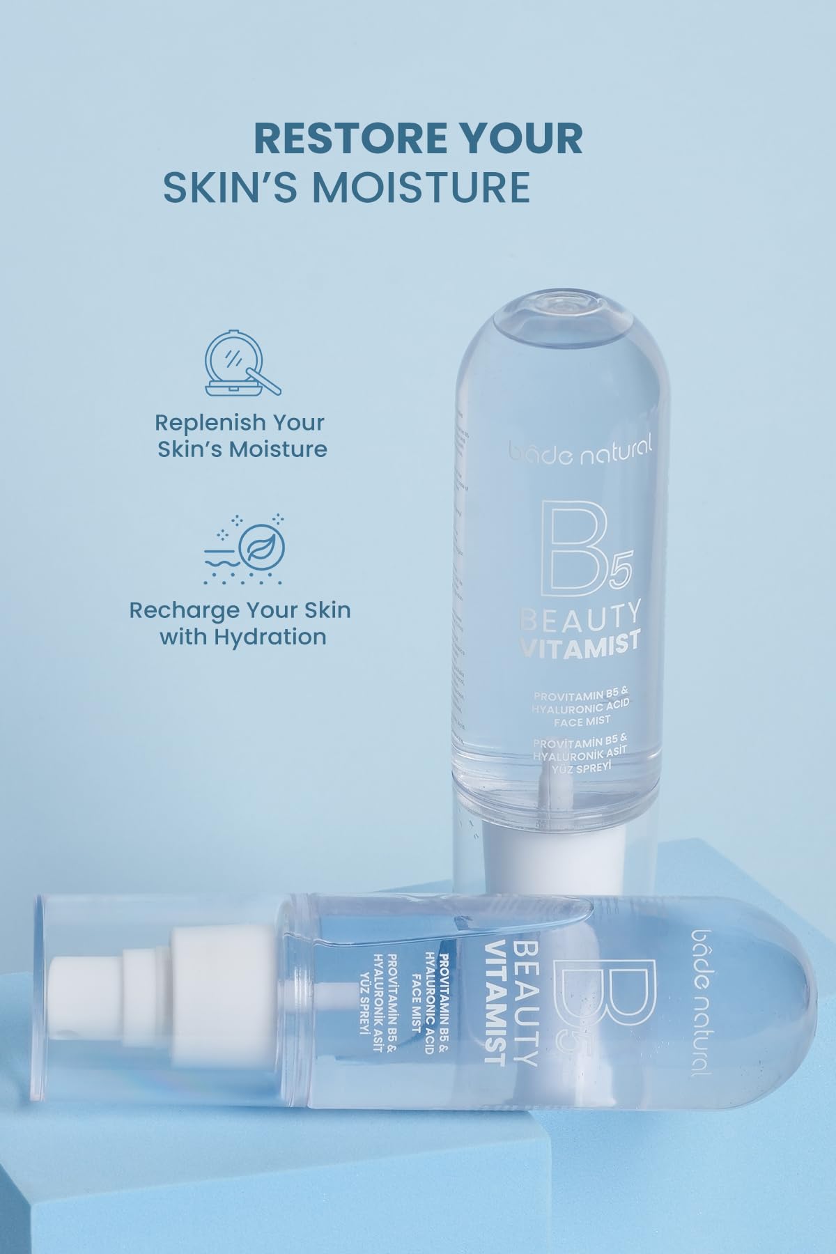 Bade Natural Vitamin Mist with ProVitamin B5 Hyaluronic Acid - Bade Natural Official Imagery - 7