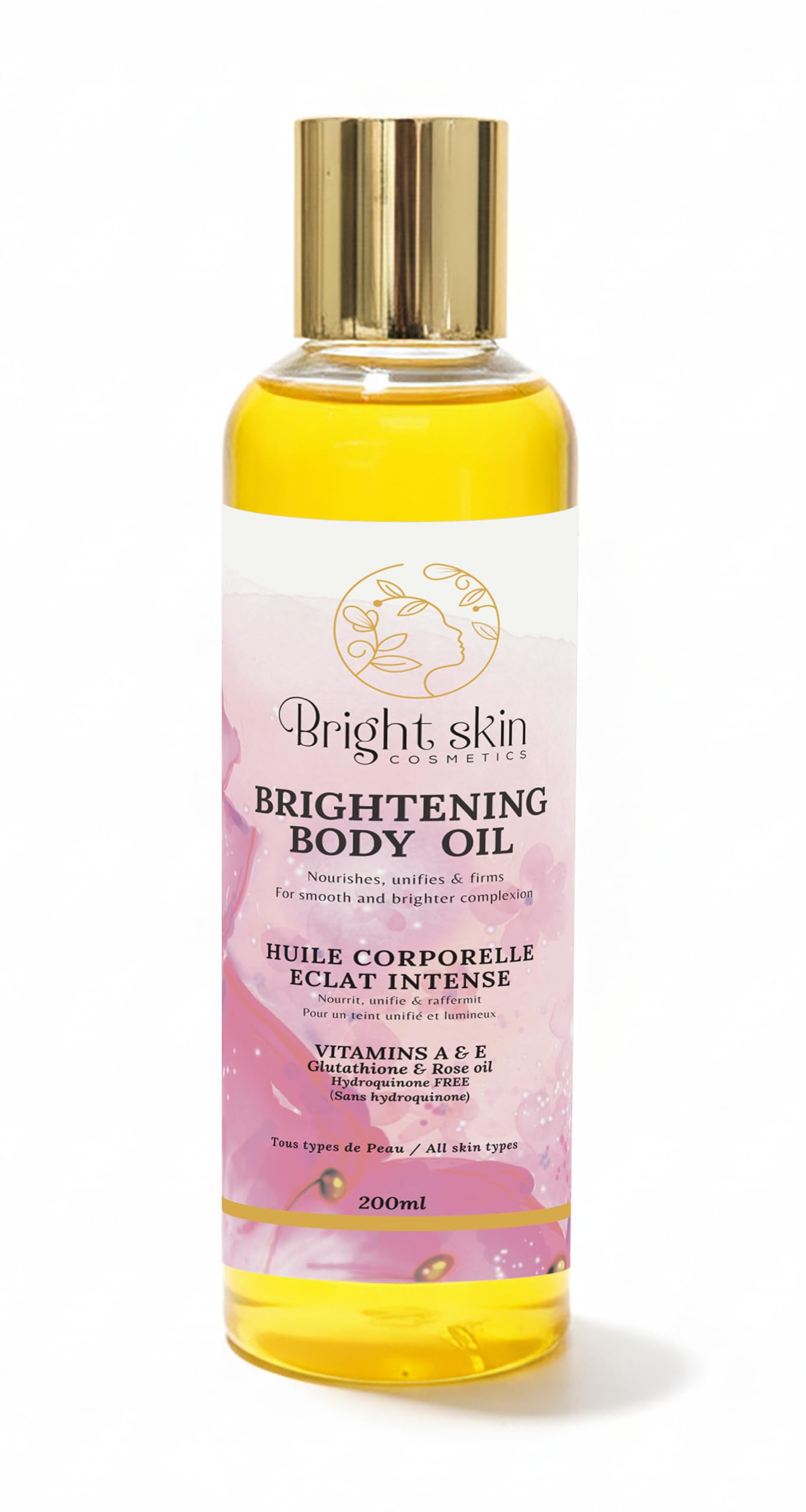 Best Brightening Body Oil (6.5 oz) - Glutathione, Arbutin, - Product Imagery