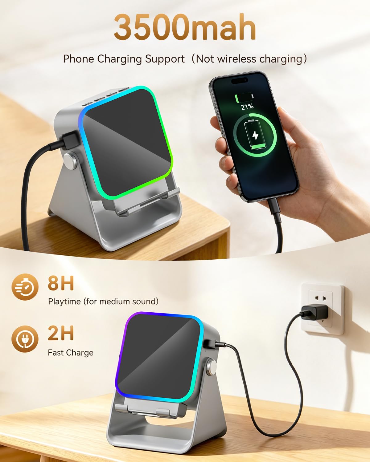 Gifts for Men Tech Gadgets Wireless Induction Speaker with - MILOUZ Official Imagery - 8