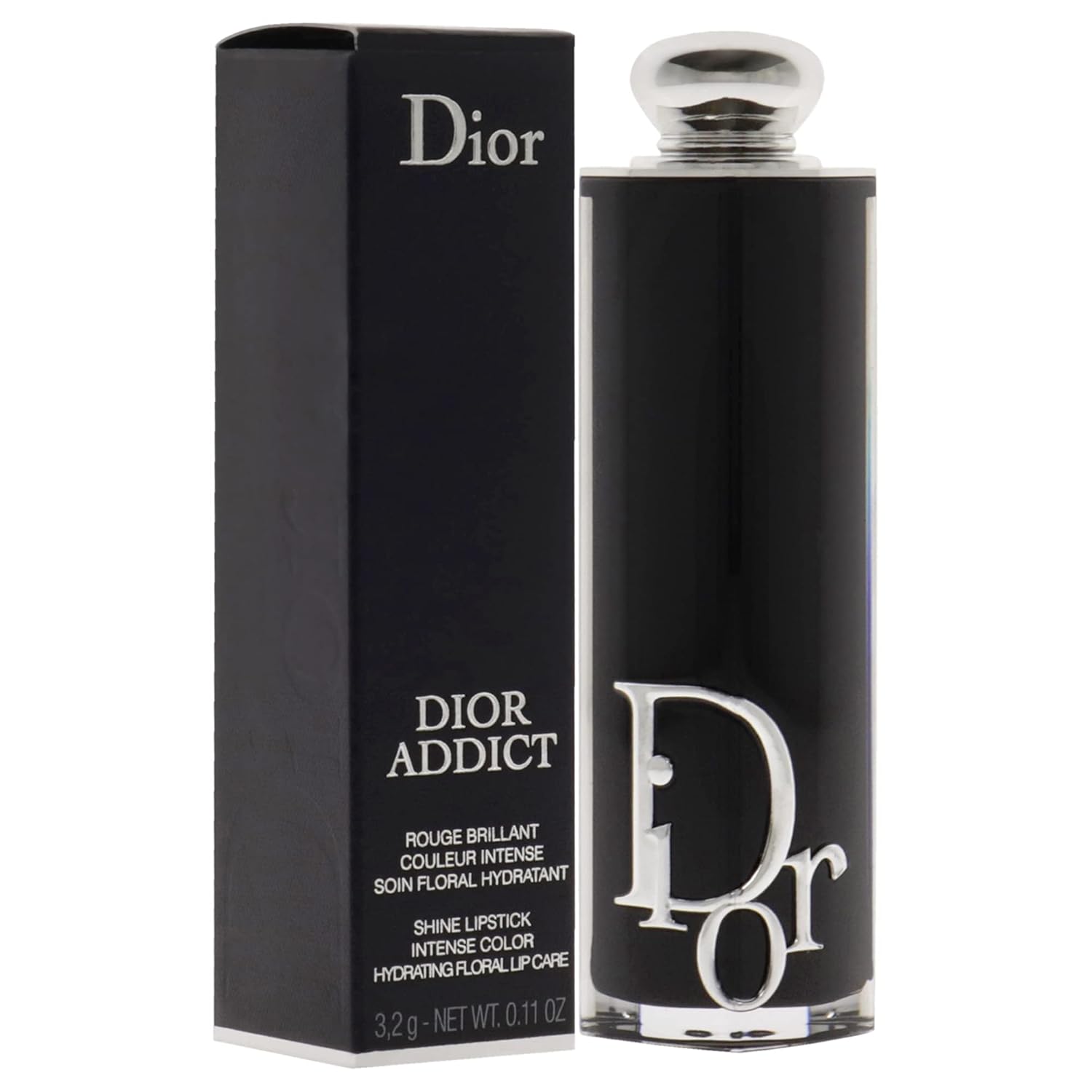 Christian Dior Dior Addict Hydrating Shine Lipstick in shade 976 Be Dior, refillable, with a smooth, glossy finish.