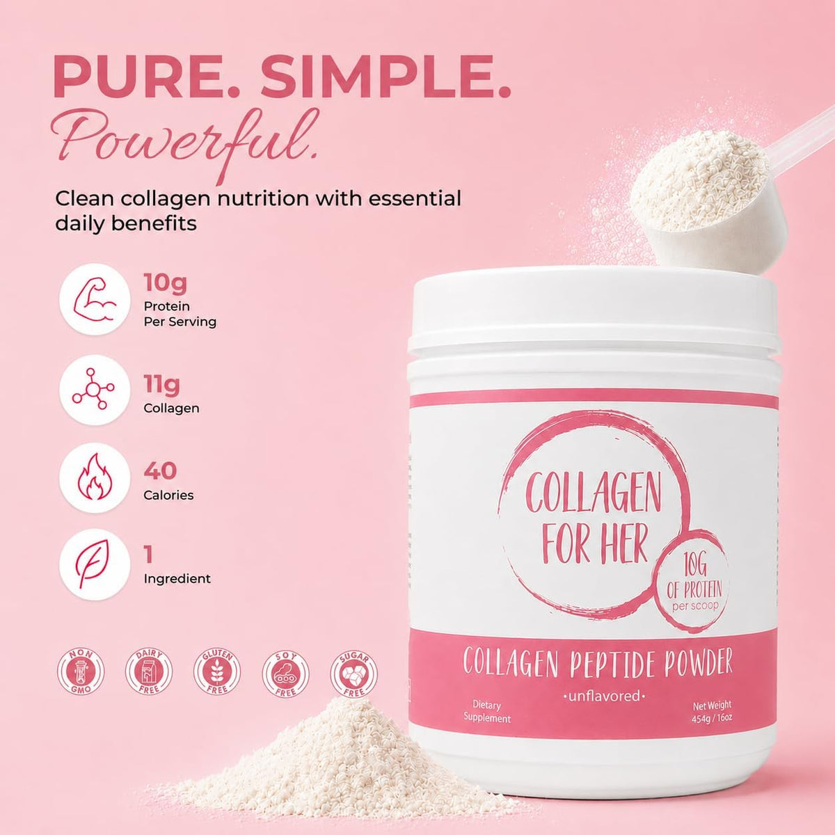 Collagen For Her Hydrolyzed Collagen Peptides Grass Fed - Collagen For Her Official Imagery - 3