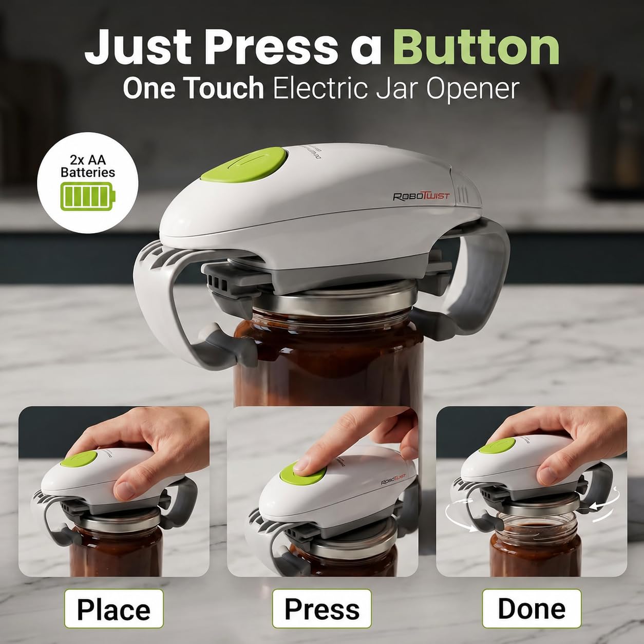 EMSON Robotwist Automatic Jar Opener Deluxe Model with Improved T by EMSON - Angle View 3