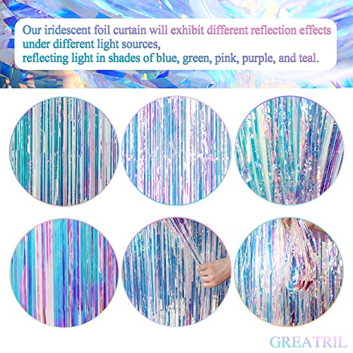 Iridescent Party Streamers Backdrop - GREATRIL Neon Transparent - Product Imagery