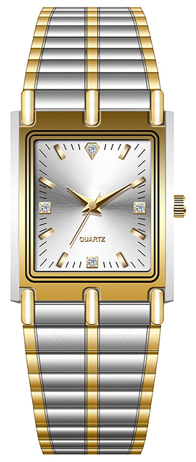 BESTKANG Unisex Watch Square Luxury Diamond Watches Analog - Product Imagery