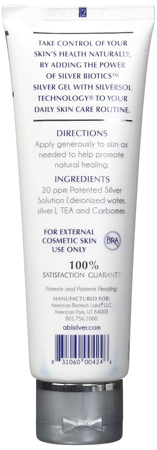 Silver Biotics First Aid Healing & Soothing Gel | Advanced SilverSol Technology | Amazing for Healing Skin from Scars, Burns, Wounds, Blemishes & More | 20ppm | 4 Oz (Pack of 2)