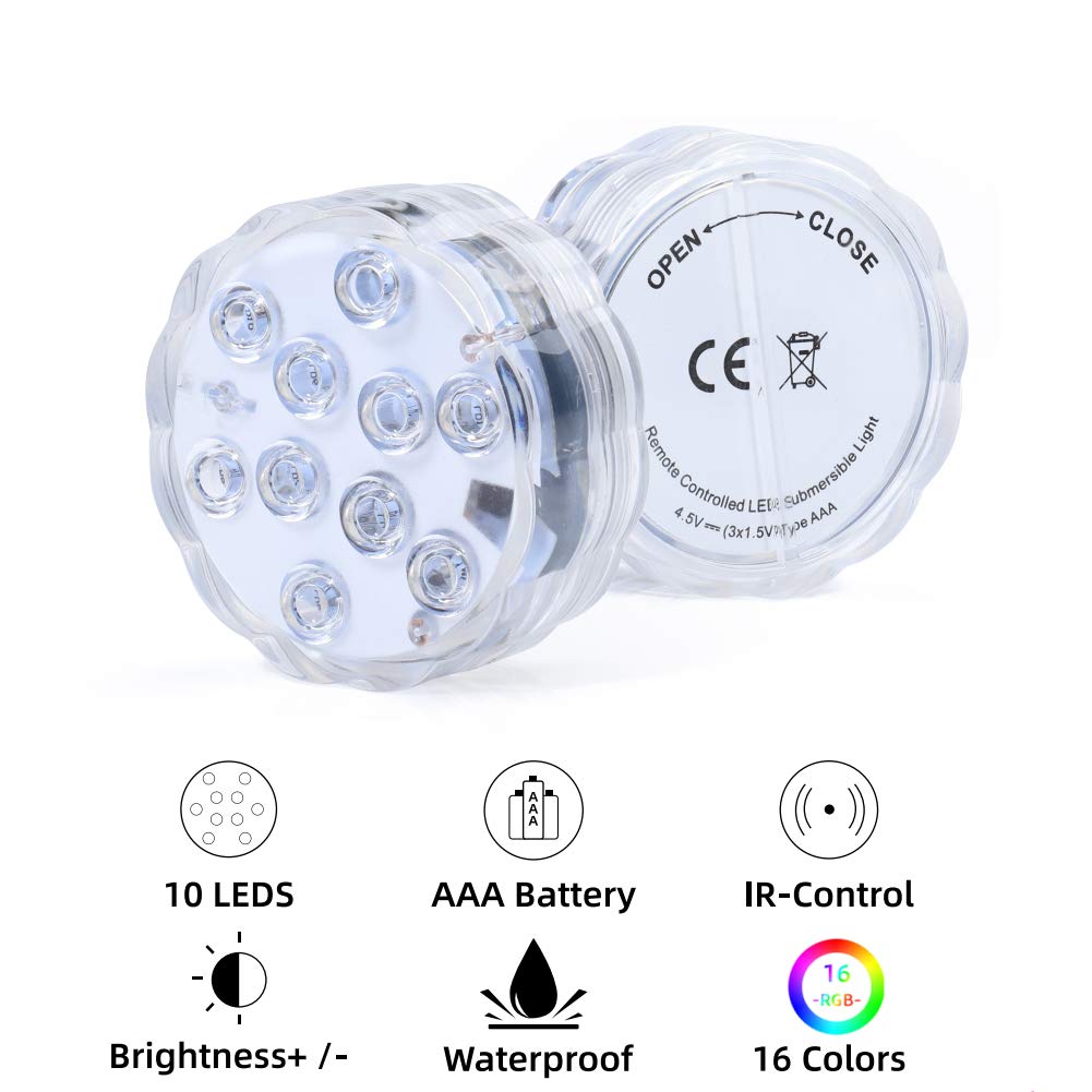 AquaMiracle Submersible LED Lights with Remote Waterproof Battery - AquaMiracle Official Product View 3
