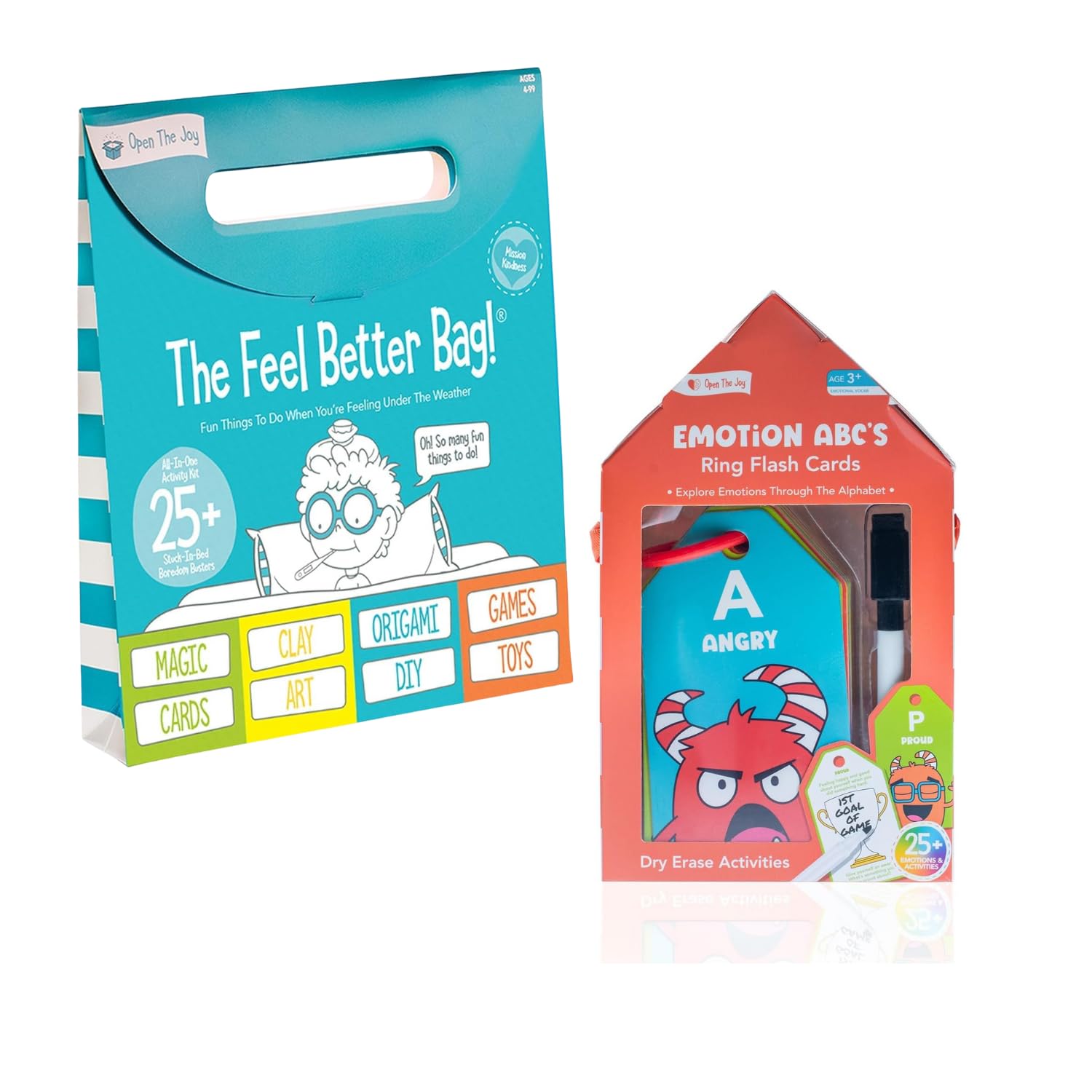 Feel Better Activity Bag + ABC Emotions Dry Erase Flash Cards - Product Imagery