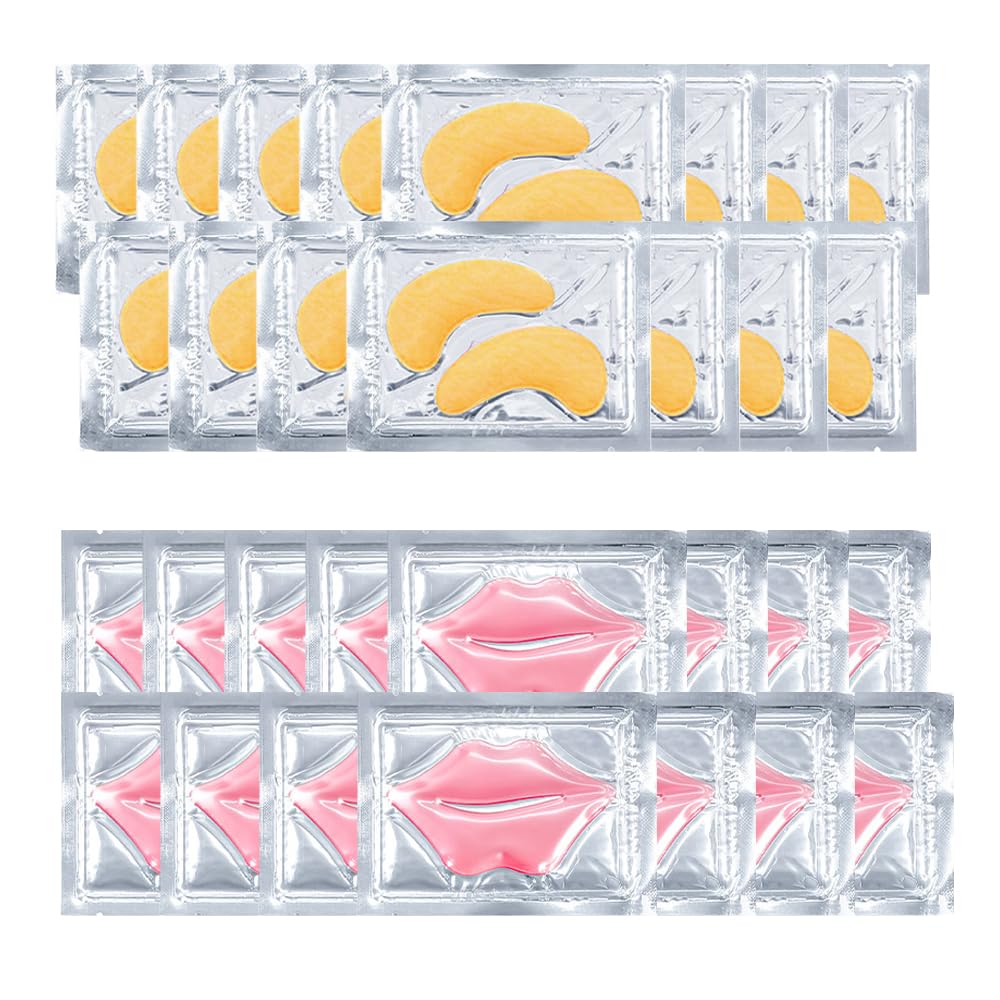 15 Pairs Eye Mask and 15 Pcs Lip Mask, Under Eye Patches and Lip - Product Imagery