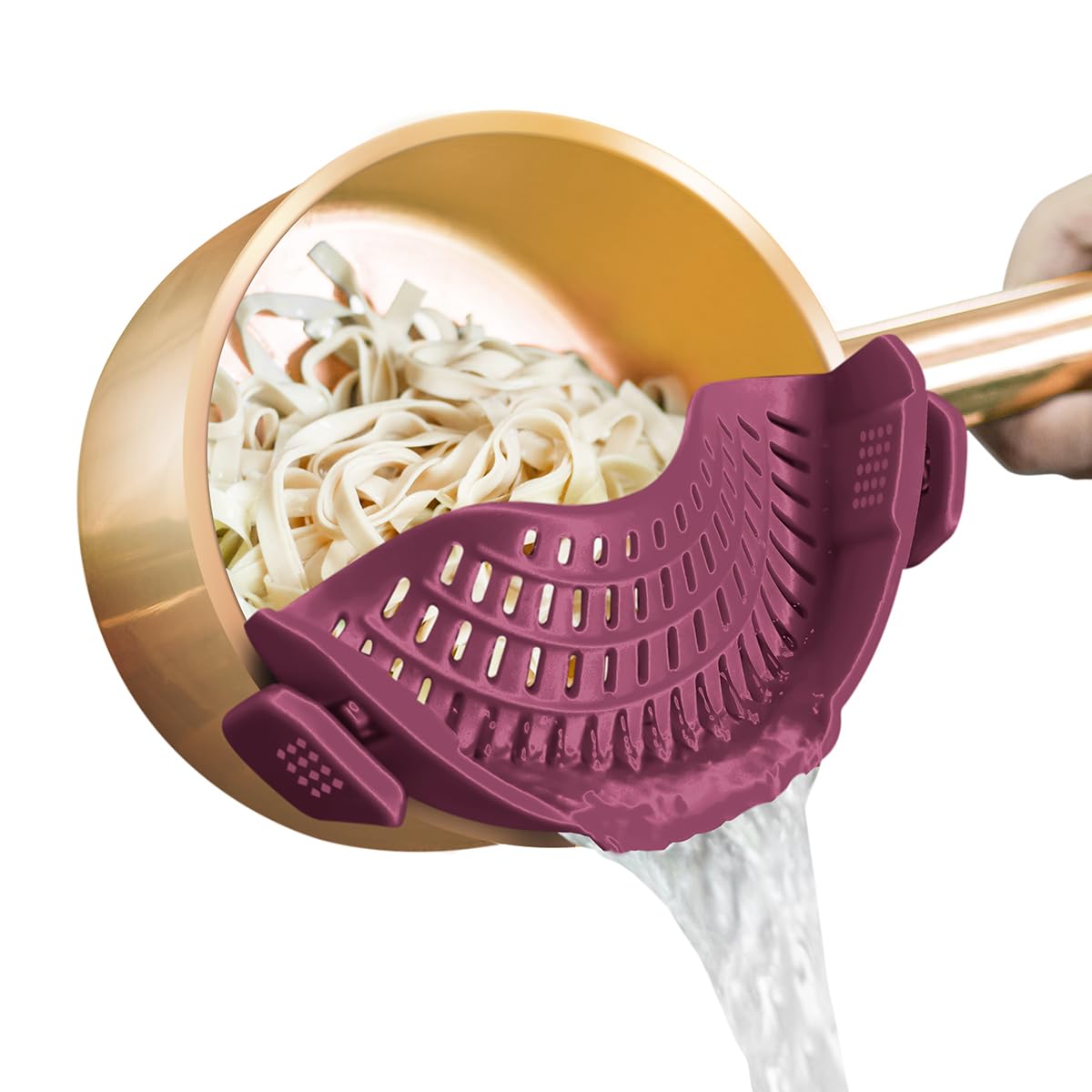 AUOON Clip On Strainer Silicone for Pots, Standard 8.86 x - Product Imagery