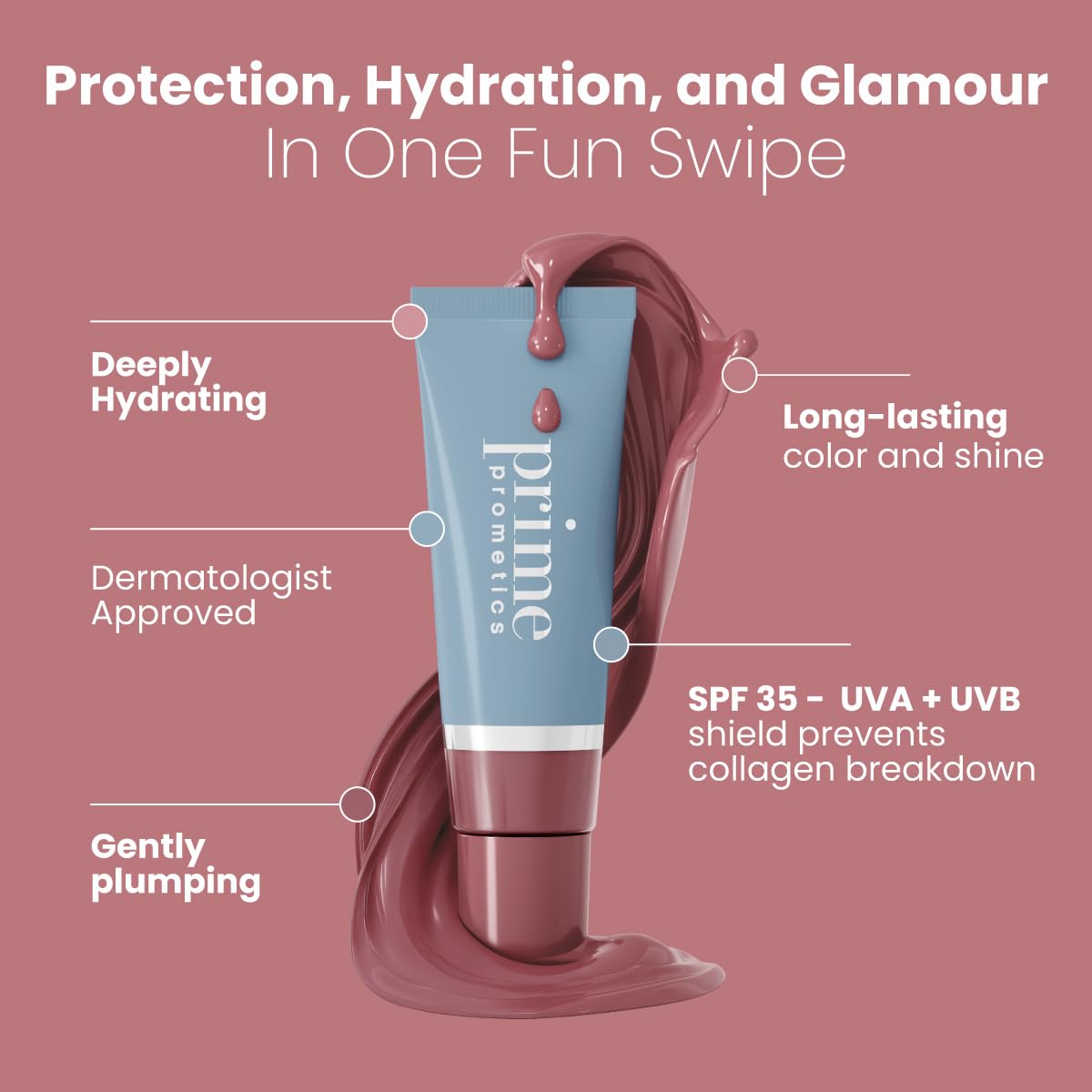 PRIME PROMETICS PrimeLip SPF 35 Lip Oil for Mature Women - PRIME PROMETICS Official Imagery - 4