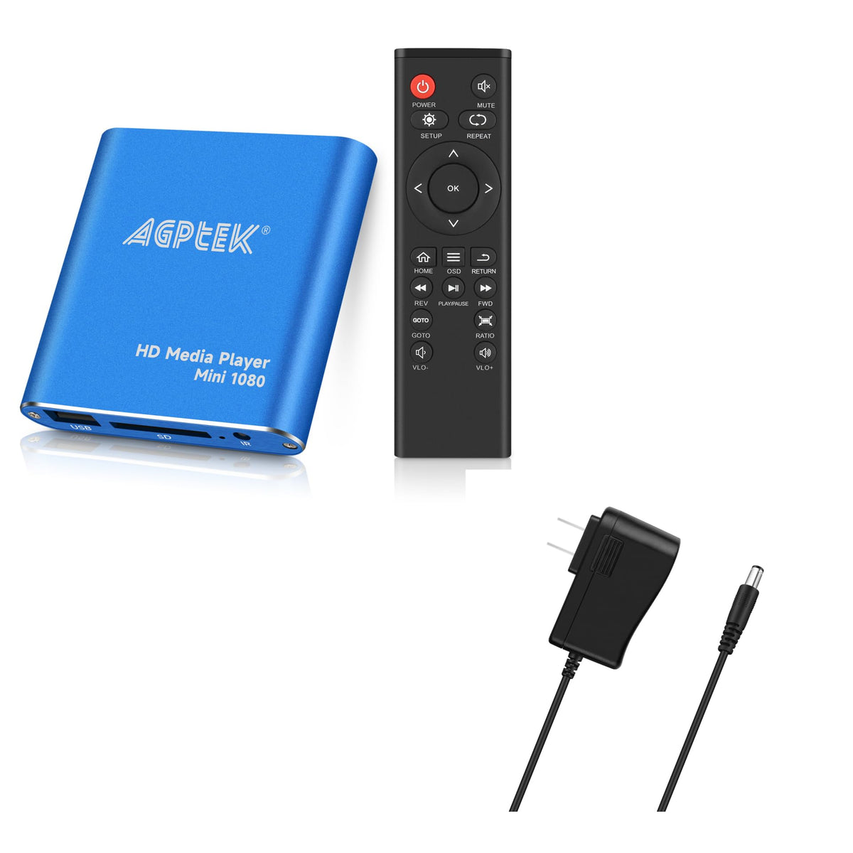 HDMI Media Player with One More Power Adapter Blue Mini - MYPIN Official Imagery - 1