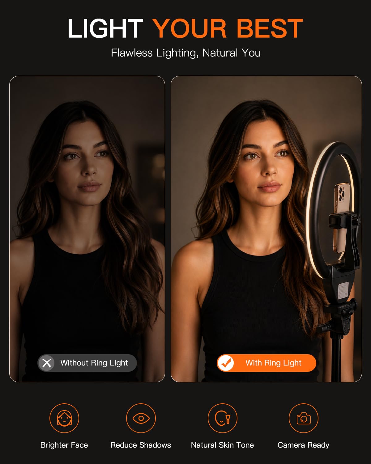 SENSYNE Ring Light with Stand 50 Phone Tripod with Wireless - SENSYNE Official Imagery - 5