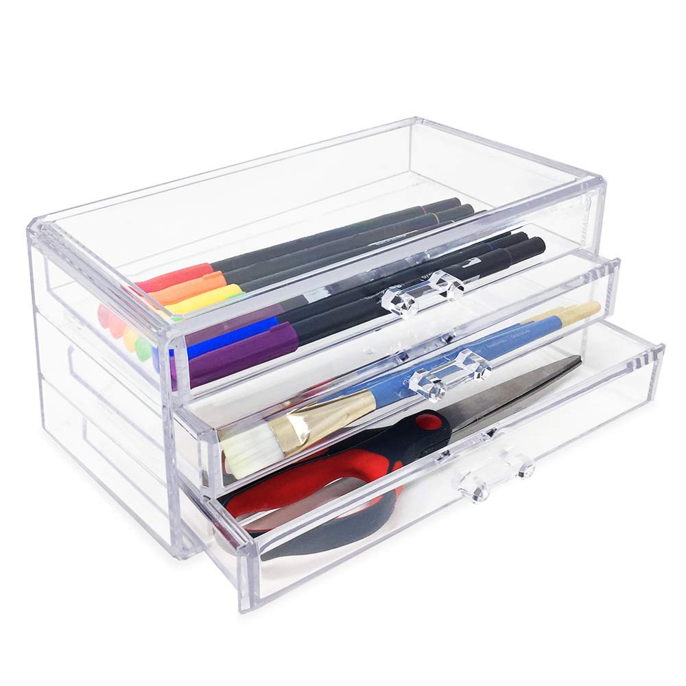 Isaac Jacobs Clear Acrylic 3 Drawer Stackable Jewelry - Isaac Jacobs Official Imagery - 6