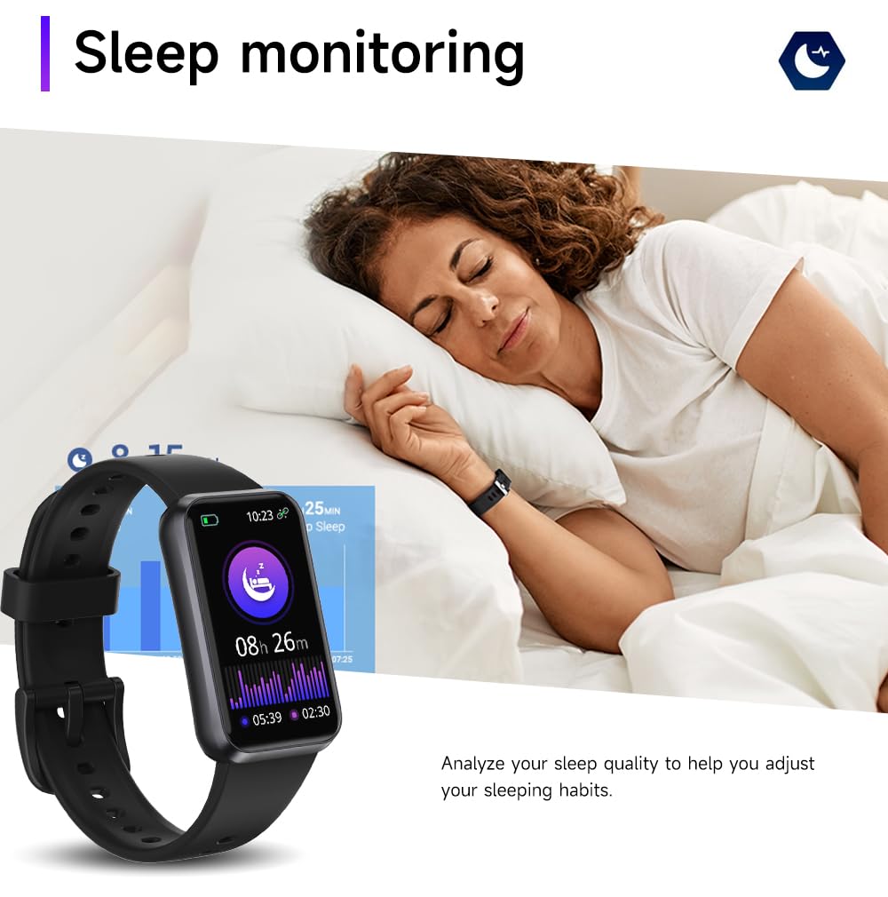 USMECBL Fitness Trackers,Heart Rate Blood Oxygen Sleep Monitor,1.47‘’ - View 5