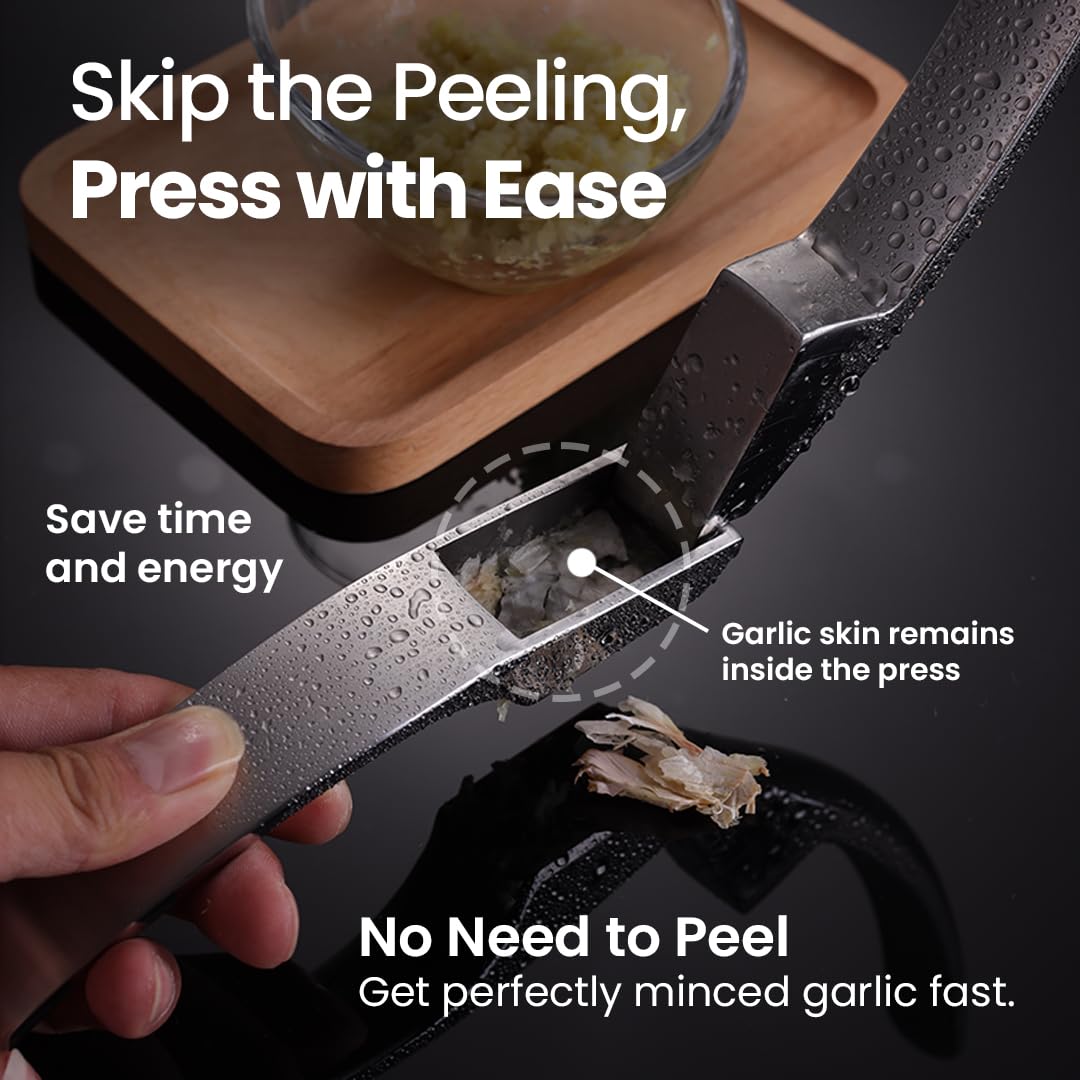 Gourmet Easy Garlic Press Lifetime Replacement, No Need to Peel, Fine - View 7