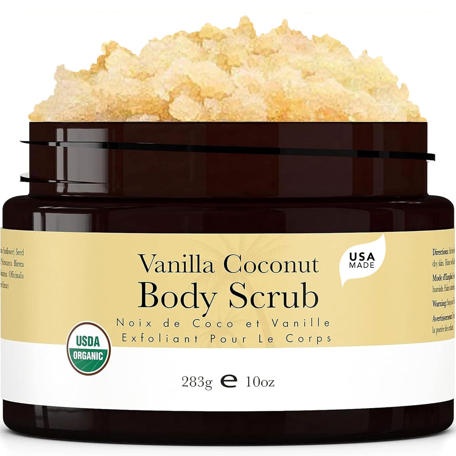 Beauty by Earth Organic Vanilla Coconut Body Scrub - USA Made Sugar Scrub - Beauty by Earth Official Product View 2