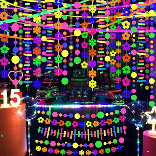 120feet Glow in The Dark Party Supplies Decoration Neon Garland - Product Imagery