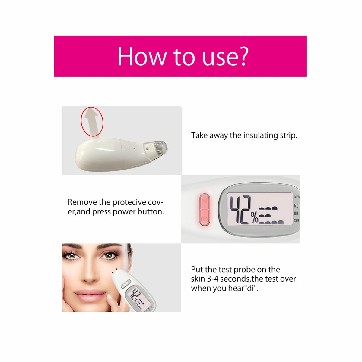 Portable digital facial moisture tester skin analyzer facial - SHQYMBLT Official Imagery - 4