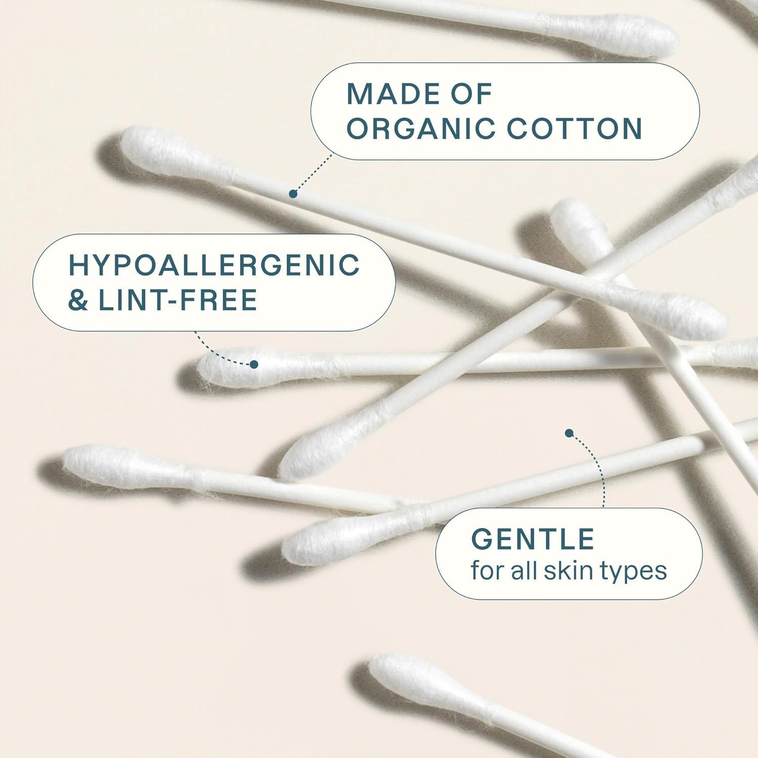 Cliganic Organic Cotton Swabs 1500 Count - Cliganic Official Product Imagery - 3