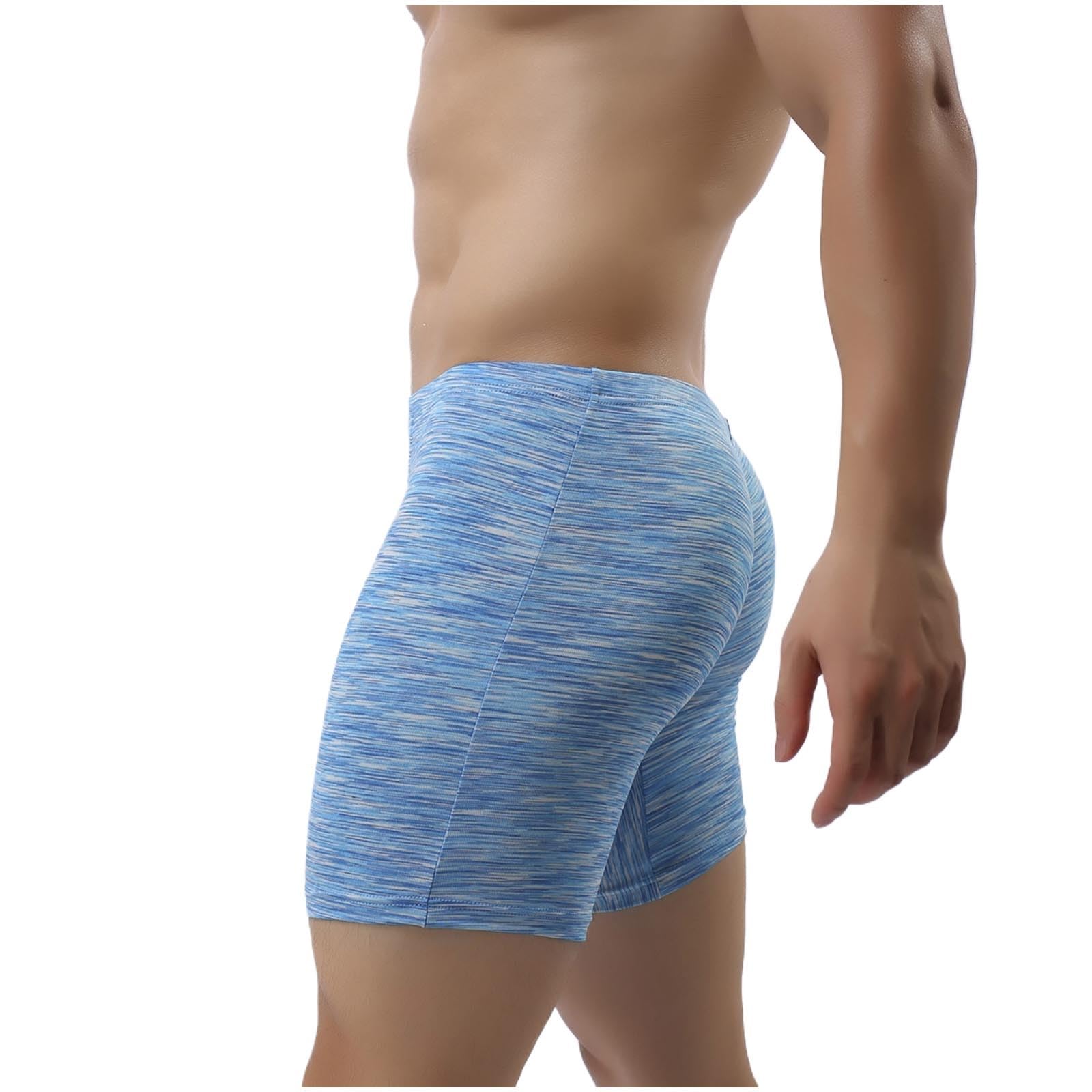 Long Leg Boxer Briefs for Men Compression Stretchy Cotton Underwear Bi - View 8