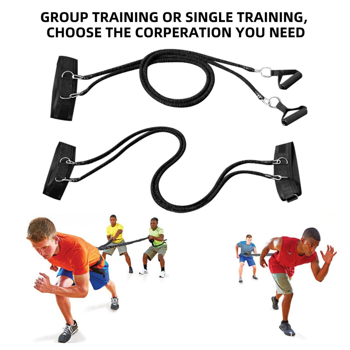 Resistance Speed Training Equipment Dual Running Bungee - OYINDIZ Official Imagery - 3