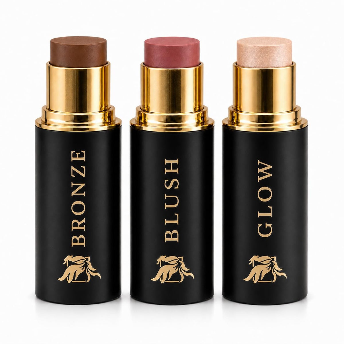 Cream Contour Stick Set Blush Bronzer Highlighter Trio - Phoenix Beauty Official Imagery - 2