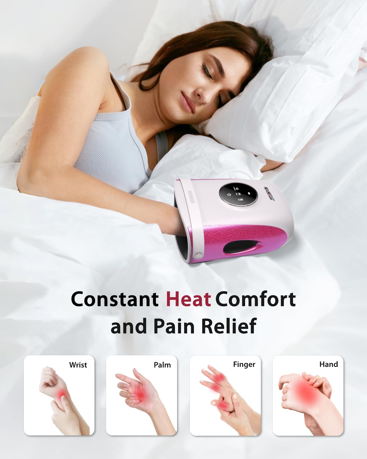 CINCOM Hand Massager with Heat and Compression, Finger and Palm Massag - View 3