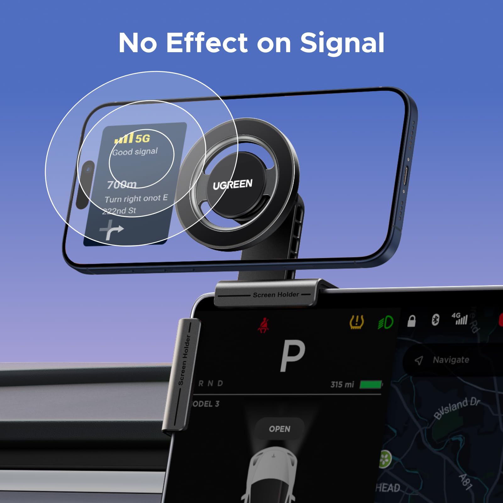 Elefair Tech UGREEN Tesla Phone Mount with Strongest Magnet Power, Fully - Elefair Tech Official Product View 8