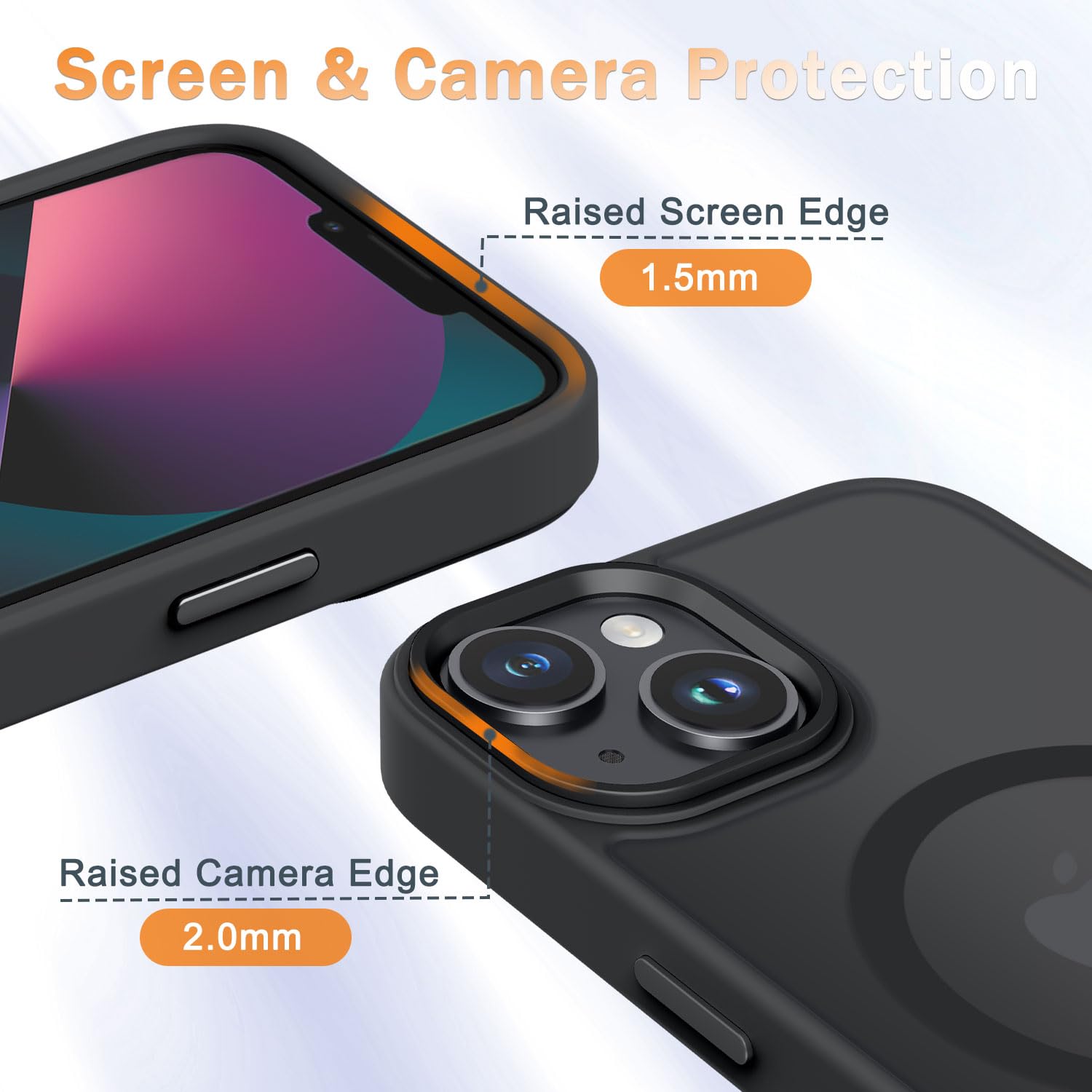 for iPhone 14 Case, iPhone 13 Case, Matte Magnetic Case, Black - YENAPOON Official Product View 6