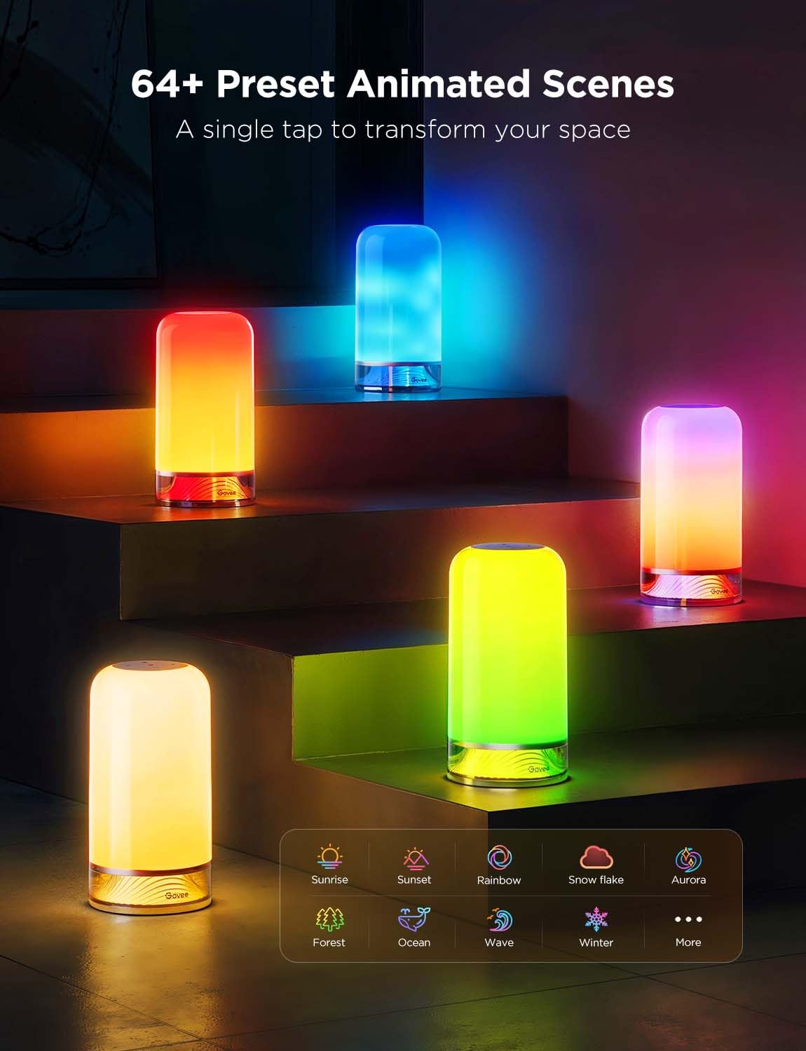 Govee RGBIC Smart Table Lamp 2 Touch Bedside Small Table - Premium Selection Official Imagery - 4