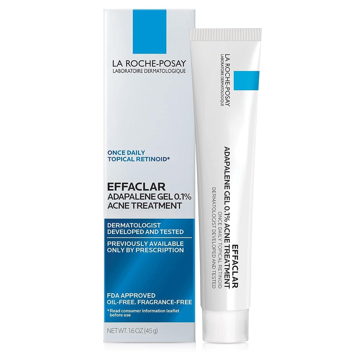 La Roche-Posay Effaclar Adapalene Gel 0.1% Acne Treatment, 1.6oz - Product Imagery