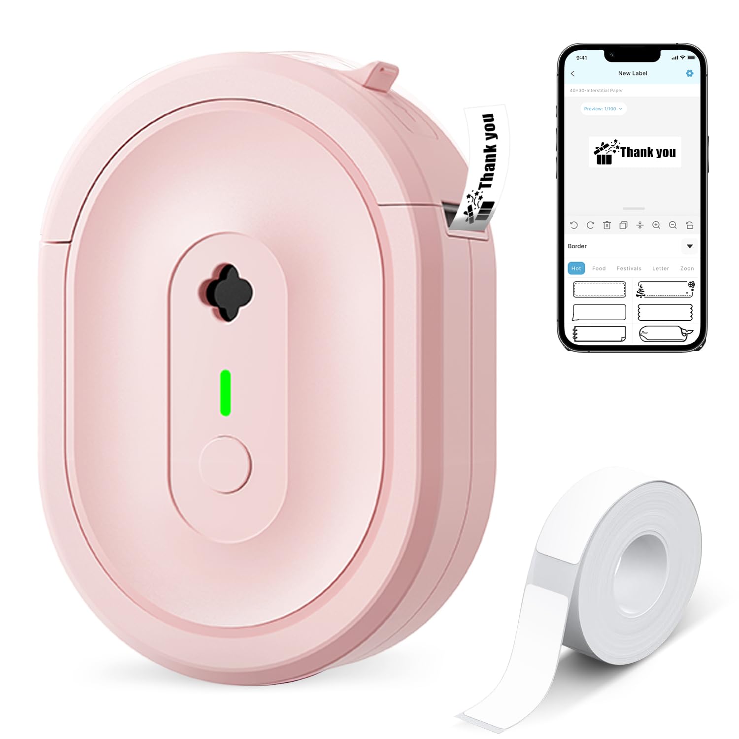NDYIN N12 Label Maker Machine with 1 Tape Bluetooth Label Printer - NDYIN Official Product View 8
