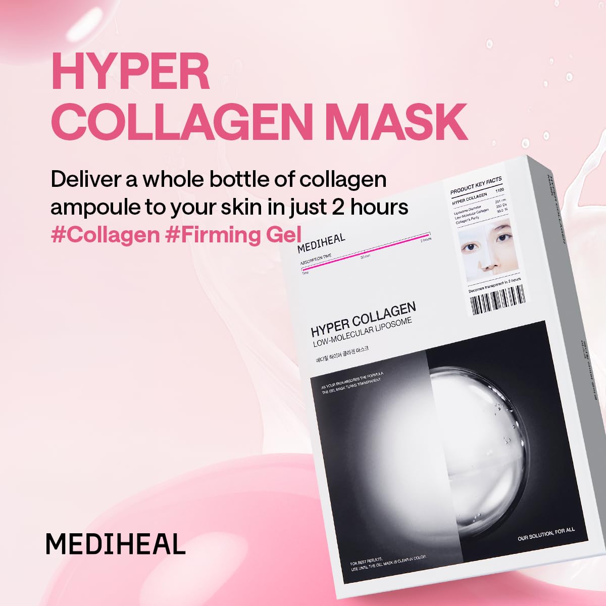 MEDIHEAL Hyper Collagen Mask (4 ea) for Plumping & Elasticity Care - MEDIHEAL Official Product View 3