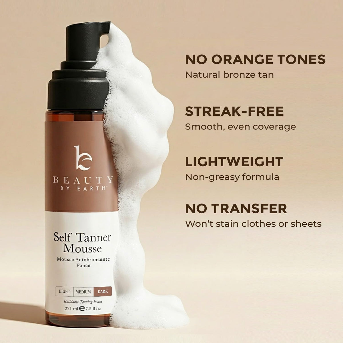 Self Tanner Mousse - Beauty by Earth Official Product Imagery - 4
