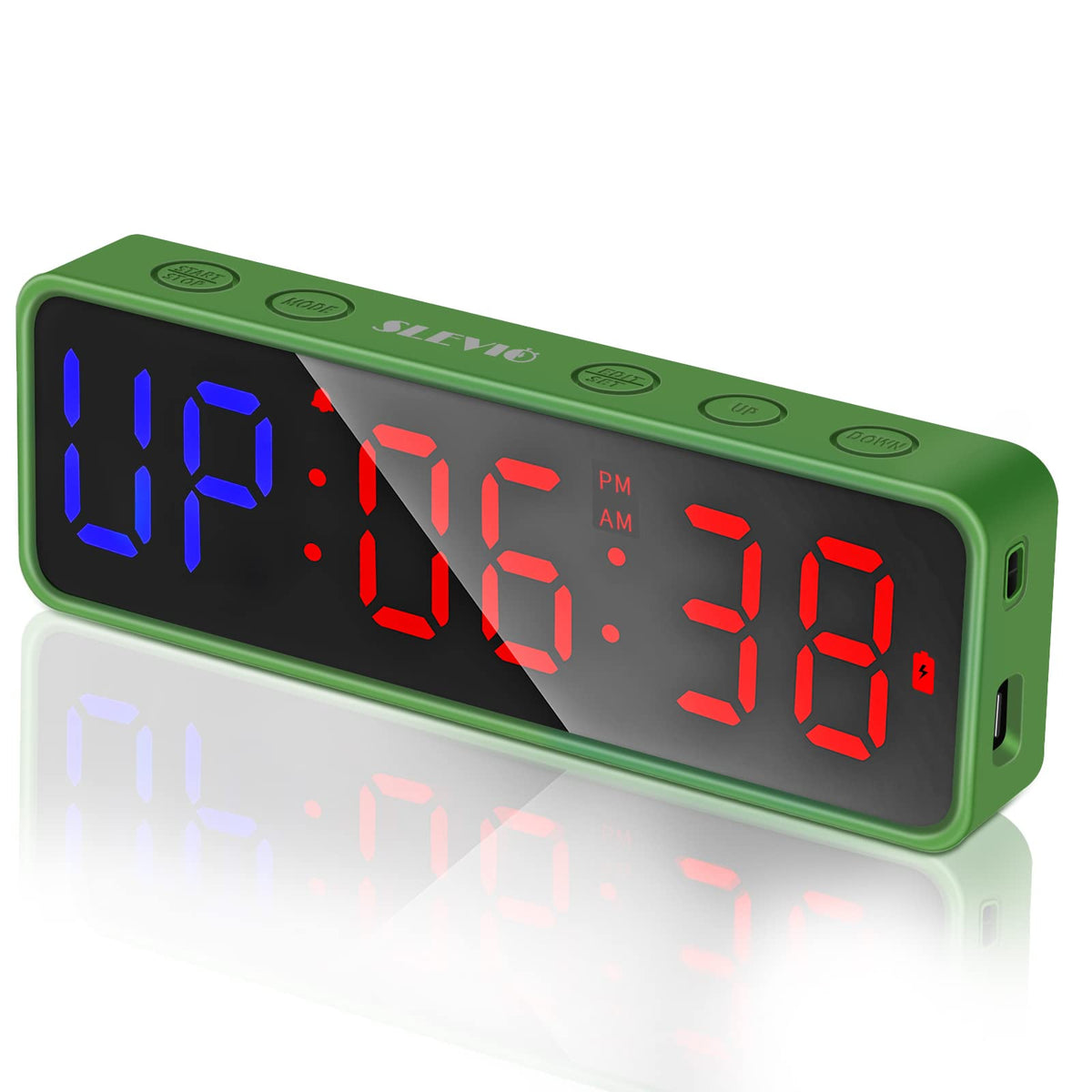 Portable Gym Workout Timer Fitness Clock with The Rubber - SLEVIO Official Imagery - 1