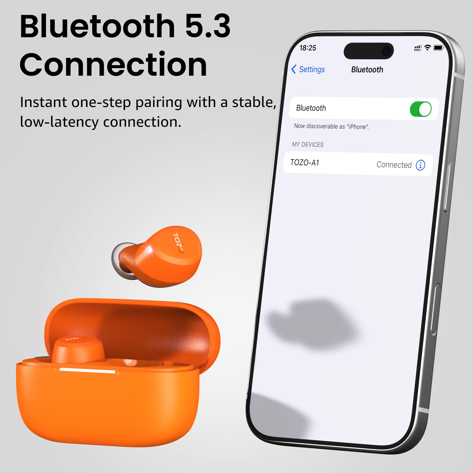 TOZO A1 Wireless Earbuds Bluetooth 5.3 Light Weight in Ear Headph - TOZO Official Product View 9