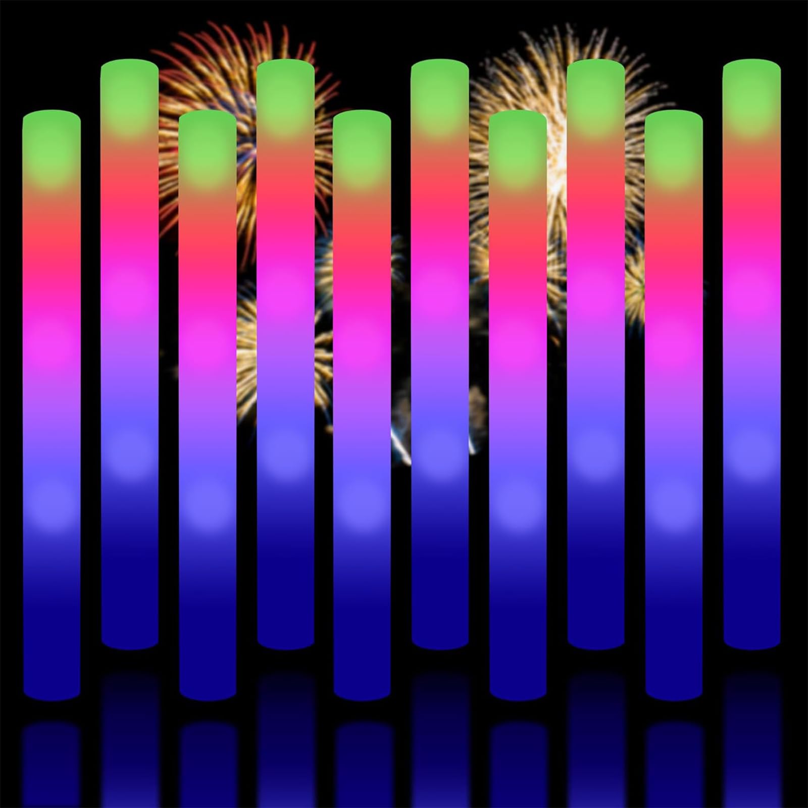 Glow Sticks Bulk, 20 Pack LED Light Up Foam Sticks 3 Modes Color - Product Imagery