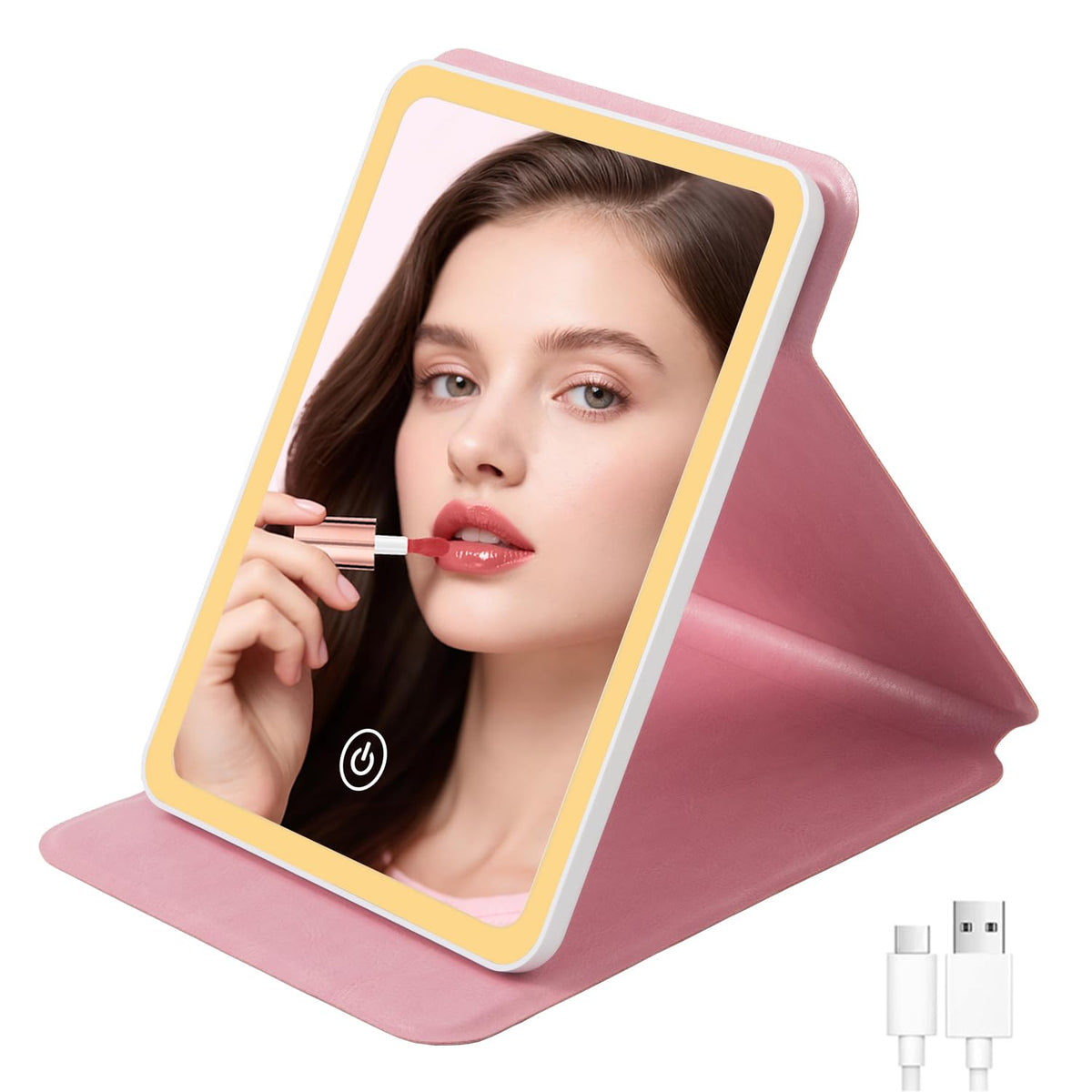 Travel Mirror with Light 3 Colors Dimmable Rechargeable - Ximruyuv Official Imagery - 2