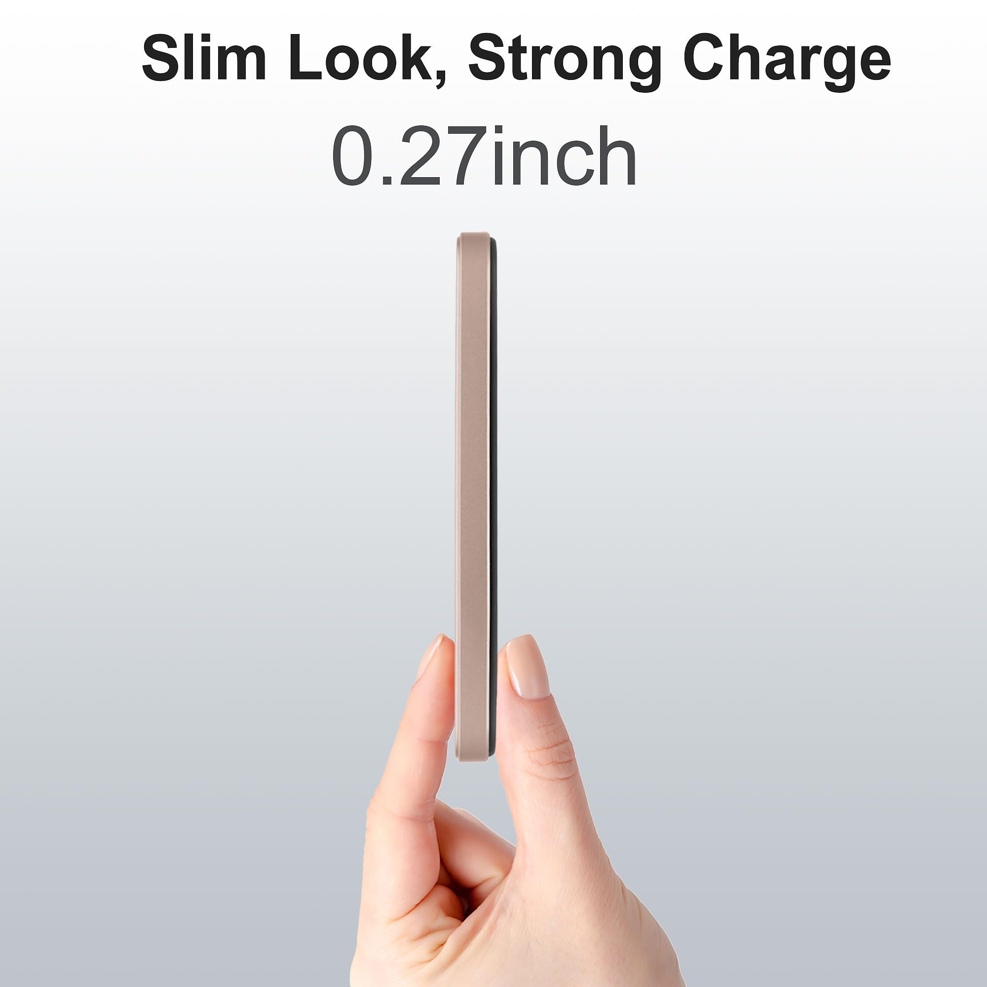 VONUV Magnetic Portable Charger 5000mAh, 15W Ultra Slim Wireless by VONUV - Angle View 4