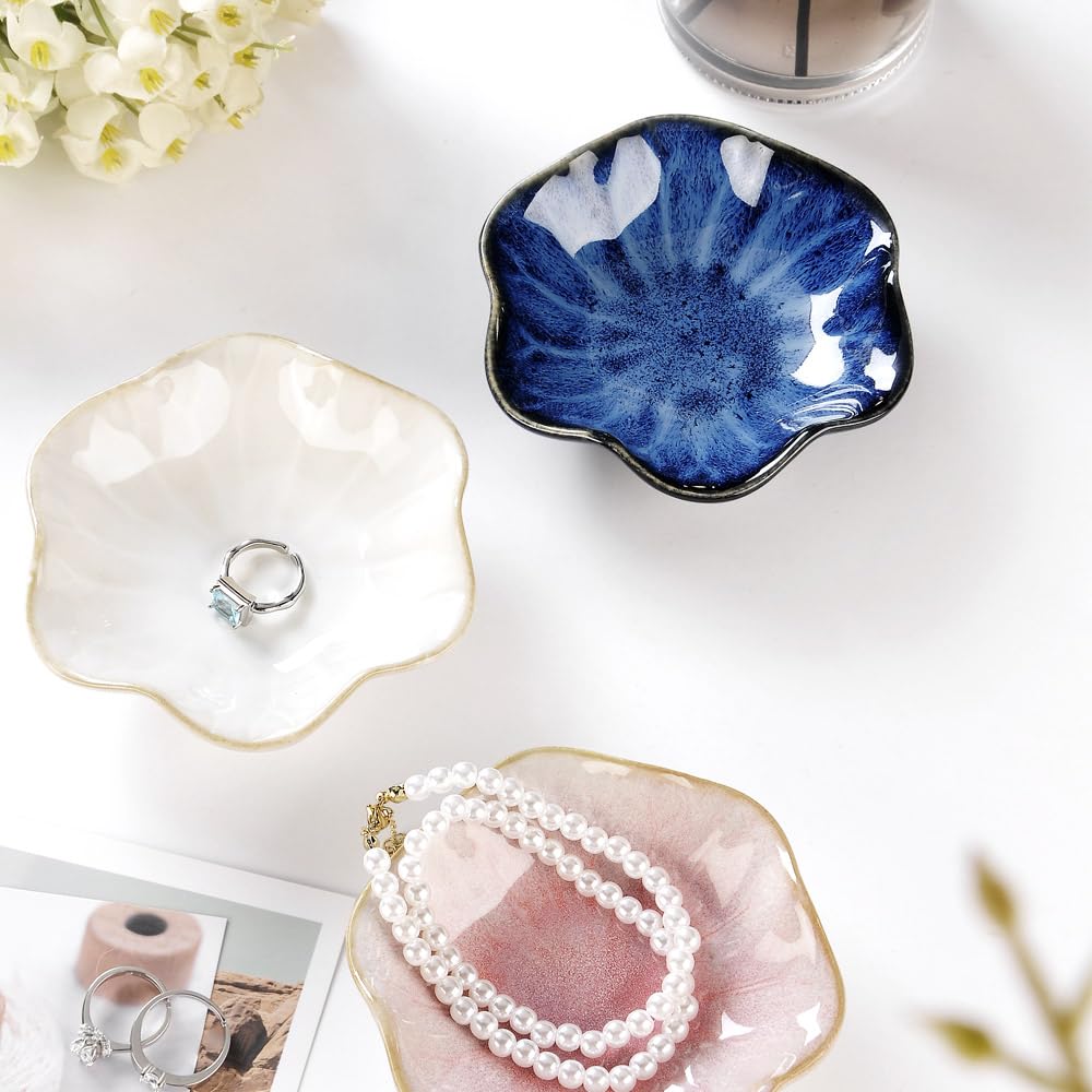 JAMEND CLXP 2PCS Lotus Leaf Shape Ring Holder Dish, Small Key Bowl, Ceramic Trin - JAMEND CLXP Official Product View 4